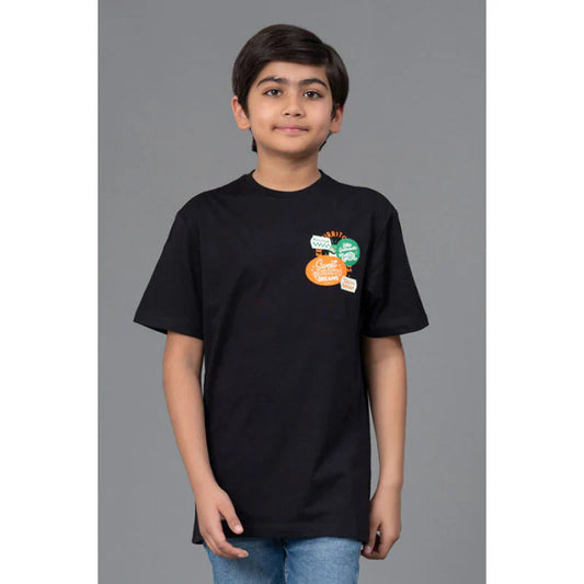 RedTape Kids Unisex T-Shirt- Best in Comfort| Cotton| Black Colour| Round Neck| Casual Look