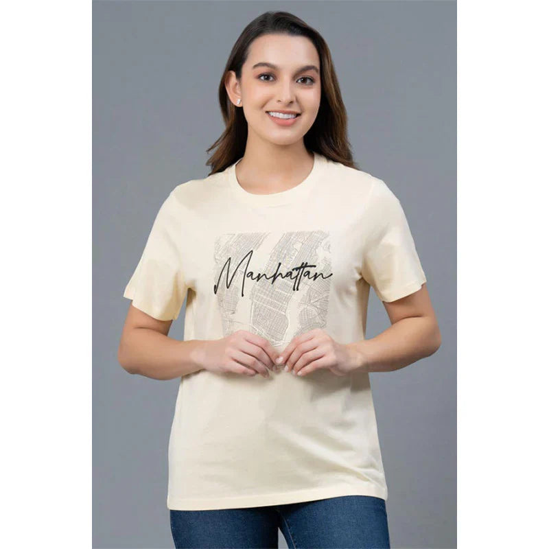 Mode by RedTape Casual Cotton T-Shirt for Women | Half Sleeves Cotton T-Shirt