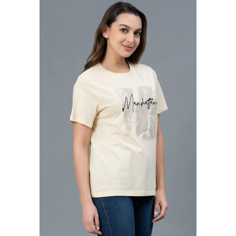 Mode by RedTape Casual Cotton T-Shirt for Women | Half Sleeves Cotton T-Shirt