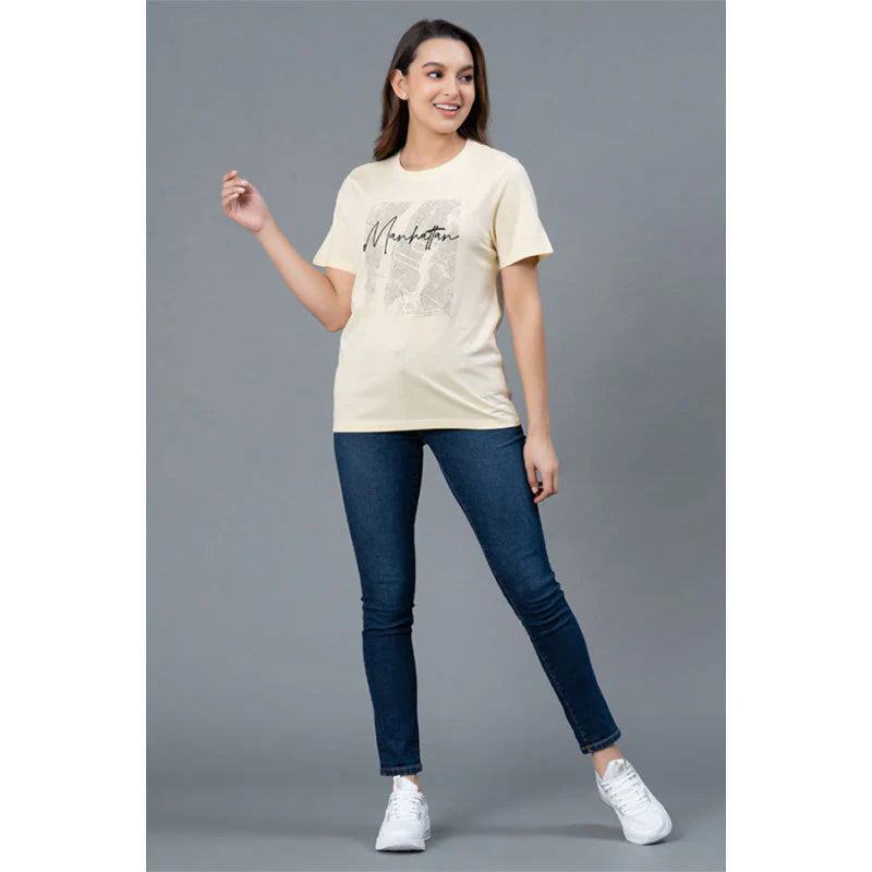 Mode by RedTape Casual Cotton T-Shirt for Women | Half Sleeves Cotton T-Shirt