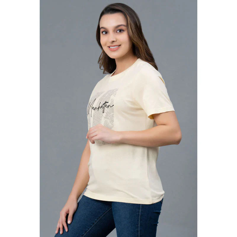 Mode by RedTape Casual Cotton T-Shirt for Women | Half Sleeves Cotton T-Shirt