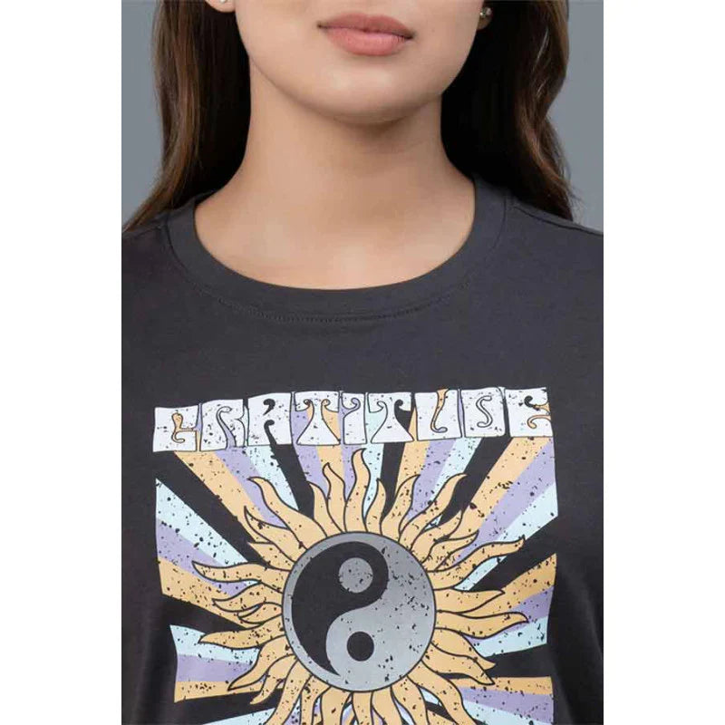 Mode by RedTape Comfortable Casual T-Shirt for Women | Half Sleeves Casual Graphic Print T-Shirt