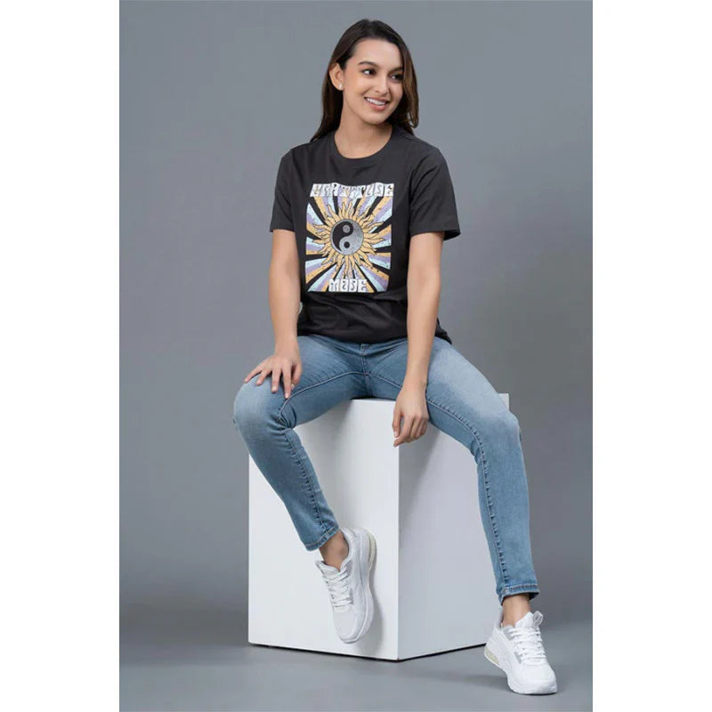 Mode by RedTape Comfortable Casual T-Shirt for Women | Half Sleeves Casual Graphic Print T-Shirt