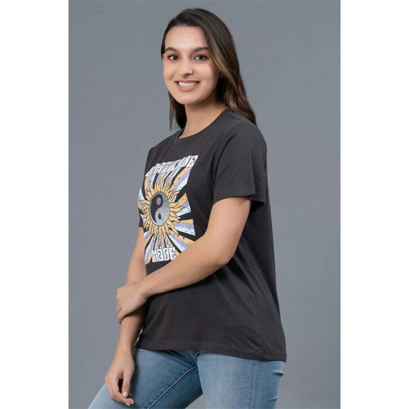 Mode by RedTape Comfortable Casual T-Shirt for Women | Half Sleeves Casual Graphic Print T-Shirt