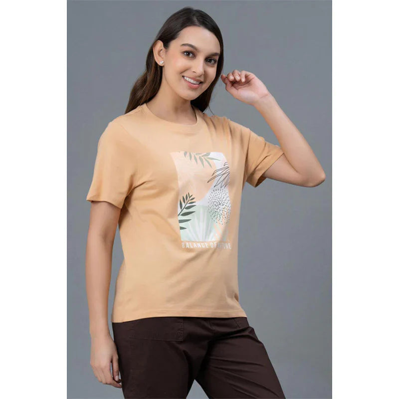 Mode by RedTape Casual Cotton T-Shirt for Women | Half Sleeves Cotton T-Shirt