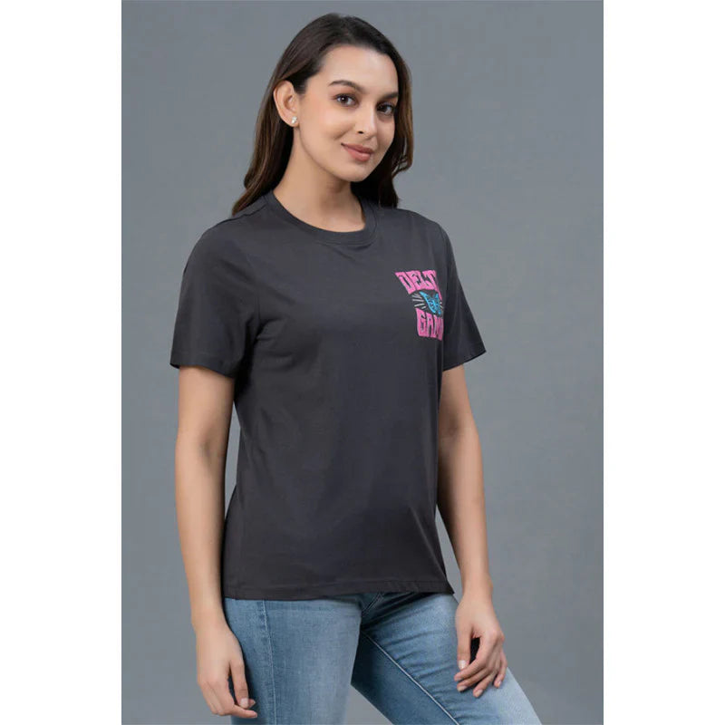 Mode by RedTape Half Sleeves Casual T-Shirt for Women | Casual Graphic Print Round Neck T-Shirt