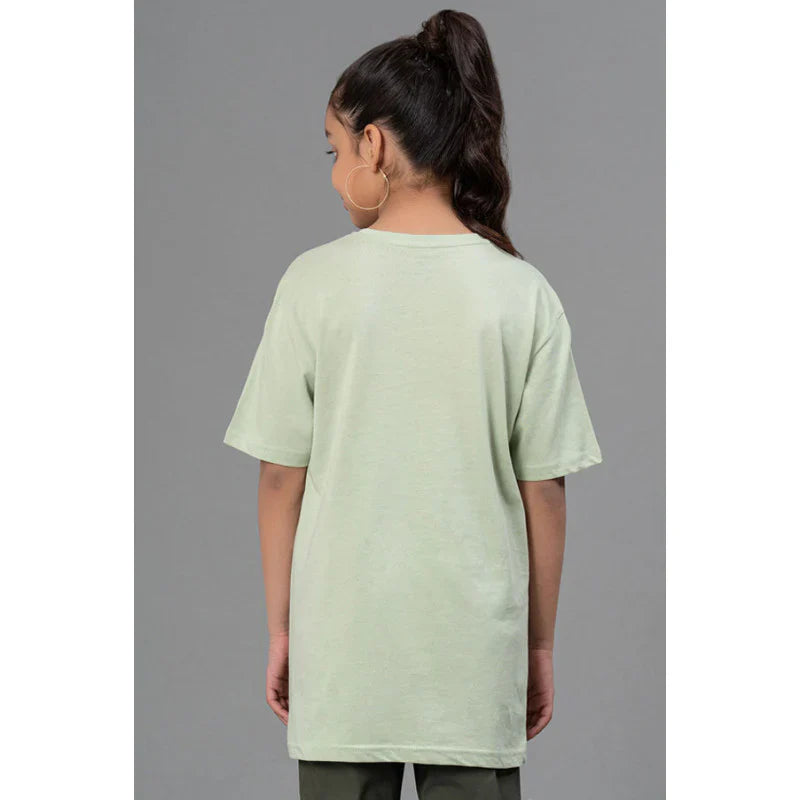 RedTape Unisex T-Shirt for Kids- Best in Comfort| Cotton| Light Green Colour| Round Neck| Casual Look