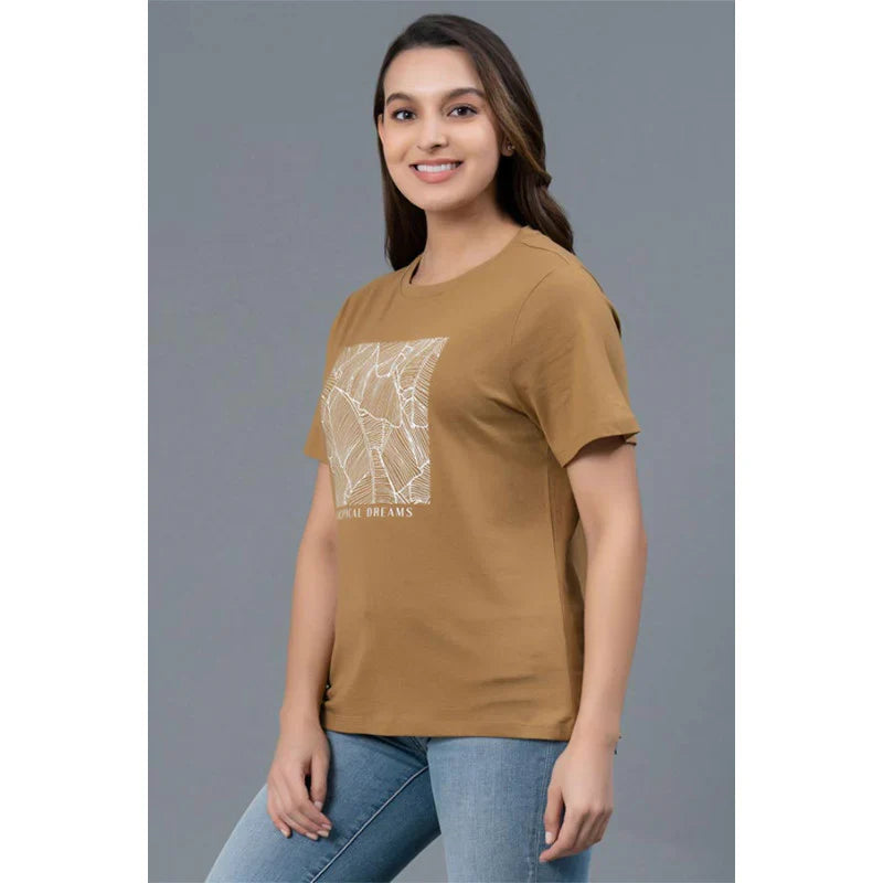 Mode by RedTape Round Neck Cotton T-Shirt for Women | Comfortable & Breathable Cotton T-Shirt