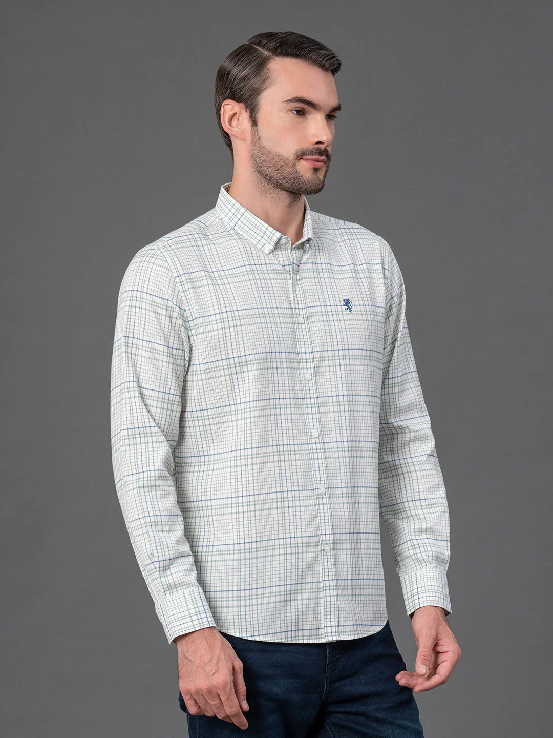 RedTape Blue Striped Shirt for Men | Premium Comfort