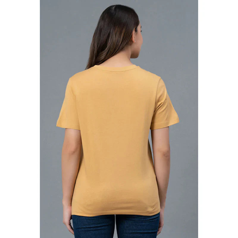 Mode by RedTape Casual Cotton T-Shirt for Women | Comfortable Round Neck Graphic Print T-Shirt