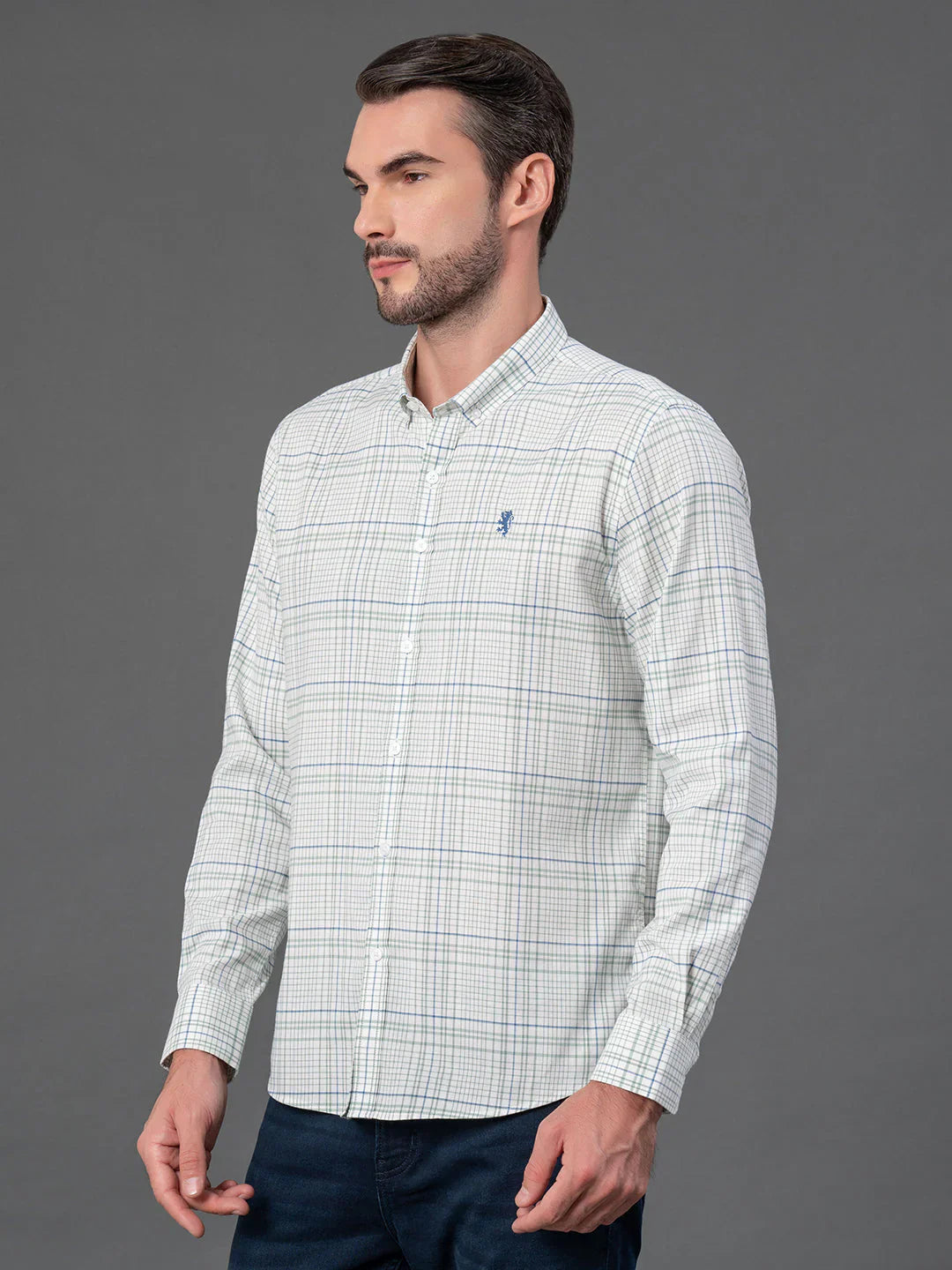 RedTape Blue Striped Shirt for Men | Premium Comfort