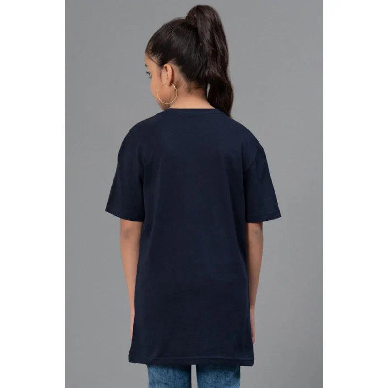 RedTape Unisex Kids T-Shirt- Best in Comfort| Cotton| Navy Colour| Round Neck| Casual Look