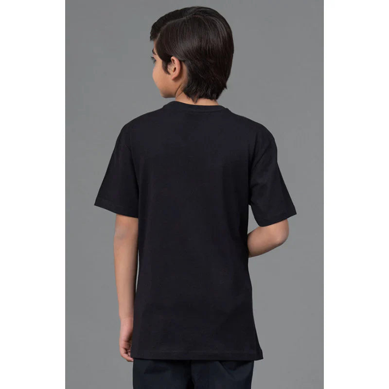 RedTape Kids Unisex T-Shirt- Best in Comfort| Cotton| Black Colour| Round Neck| Regular Fit