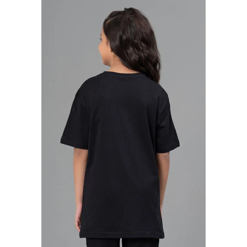 RedTape Kids Unisex T-Shirt- Best in Comfort| Cotton| Black Colour| Round Neck| Regular Fit