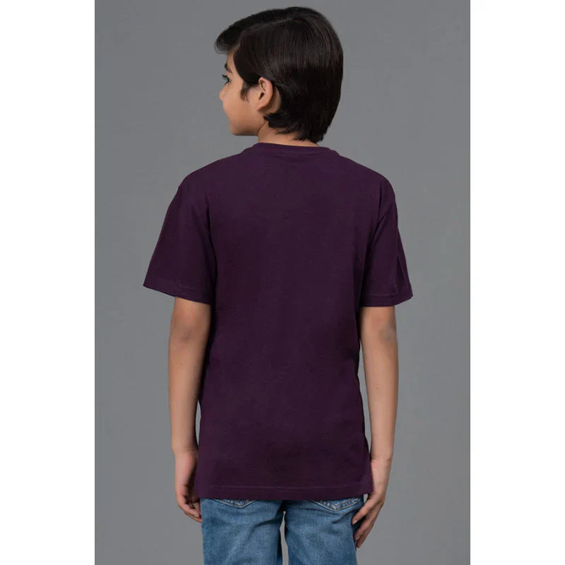 RedTape Unisex Kids T-Shirt- Best in Comfort| Cotton| Dark Purple Colour| Round Neck| Casual Look