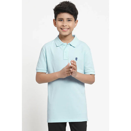 RedTape Boys Pastel Blue Solid T-Shirt