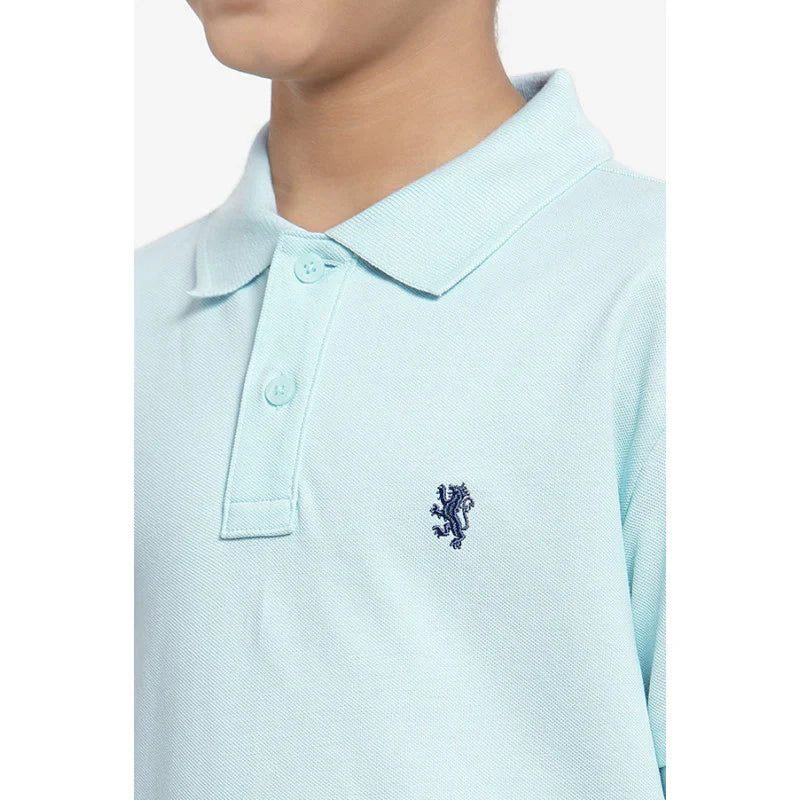 RedTape Boys Pastel Blue Solid T-Shirt