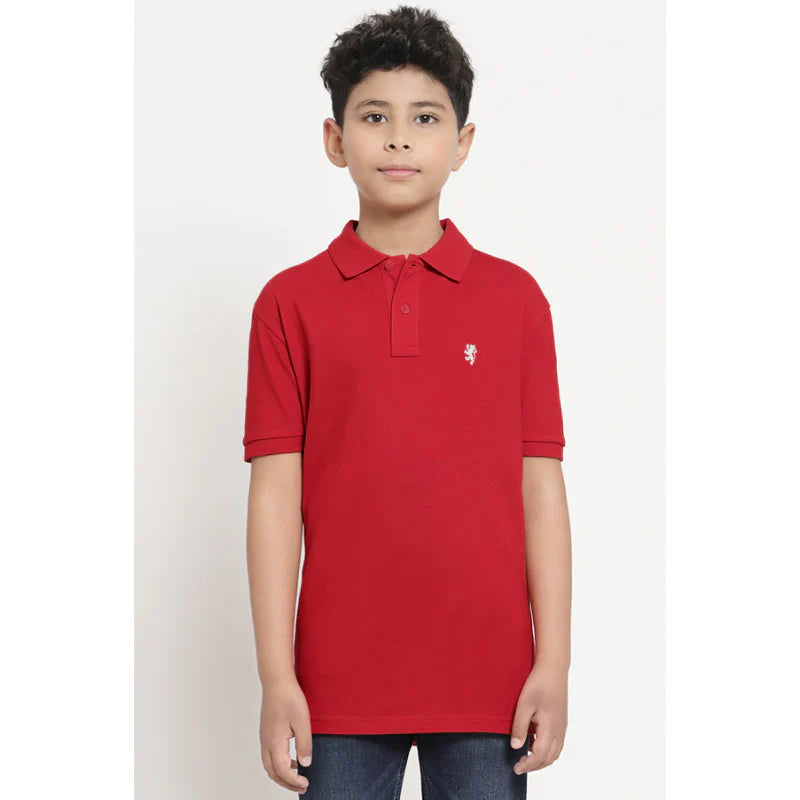 RedTape Boys Red Solid T-Shirt