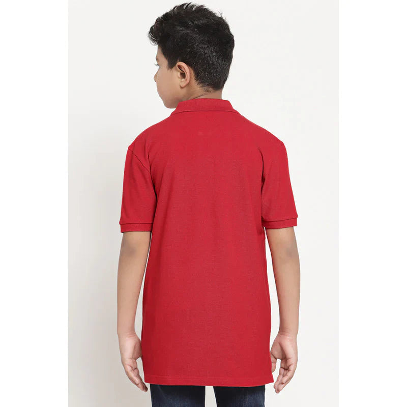 RedTape Boys Red Solid T-Shirt