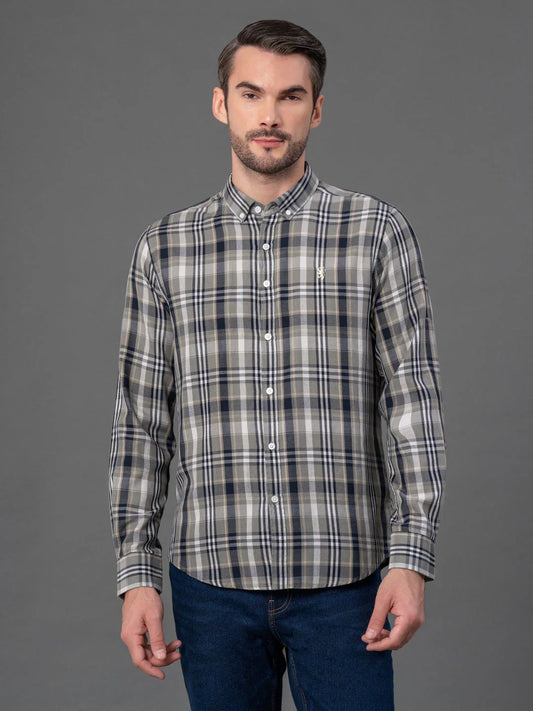 RedTape Dark Checked Shirt for Men | Classic & Versatile