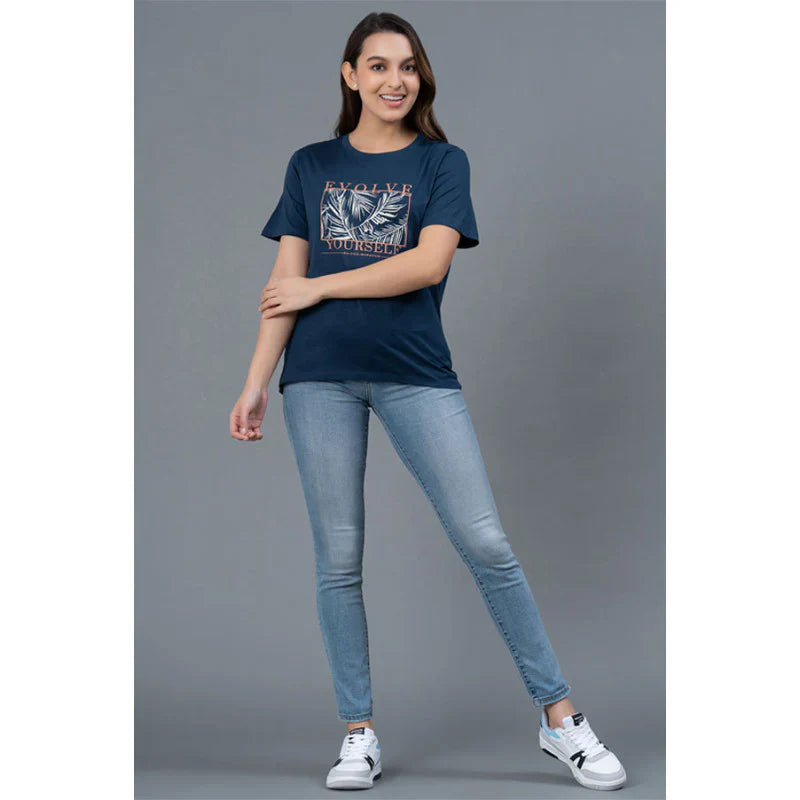 Mode by RedTape Casual Graphic Print Cotton T-Shirt for Women | Half Sleeves Cotton T-Shirt