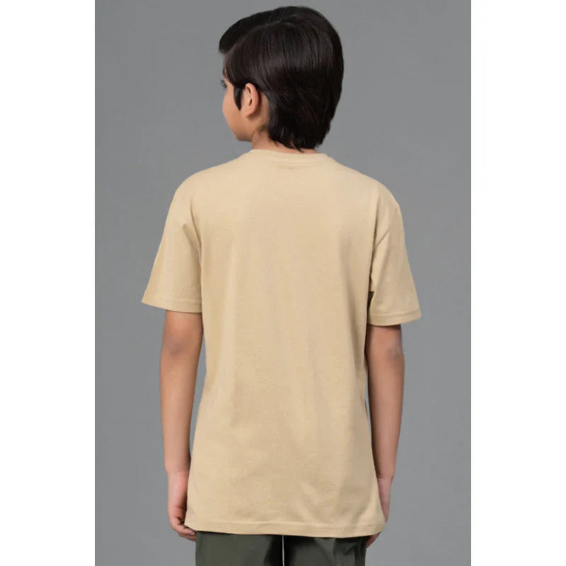 RedTape Unisex Kids T-Shirt- Best in Comfort| Cotton| Pale Olive Colour| Round Neck| Casual Look