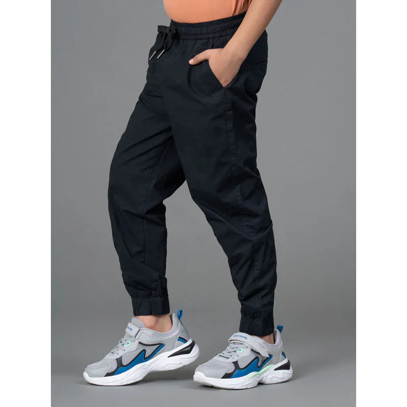 RedTape Boy's Joggers- Relaxing| Cotton| Black Color| Casual Fit| Front and Back Side Pockets.