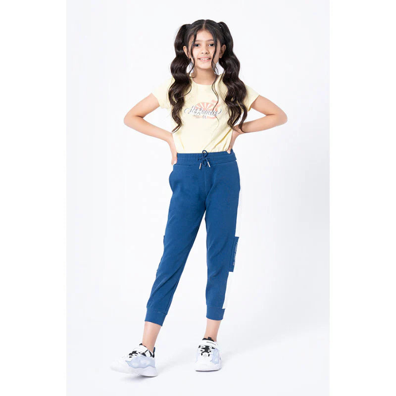 RedTape Girls Blue Color Block Jogger