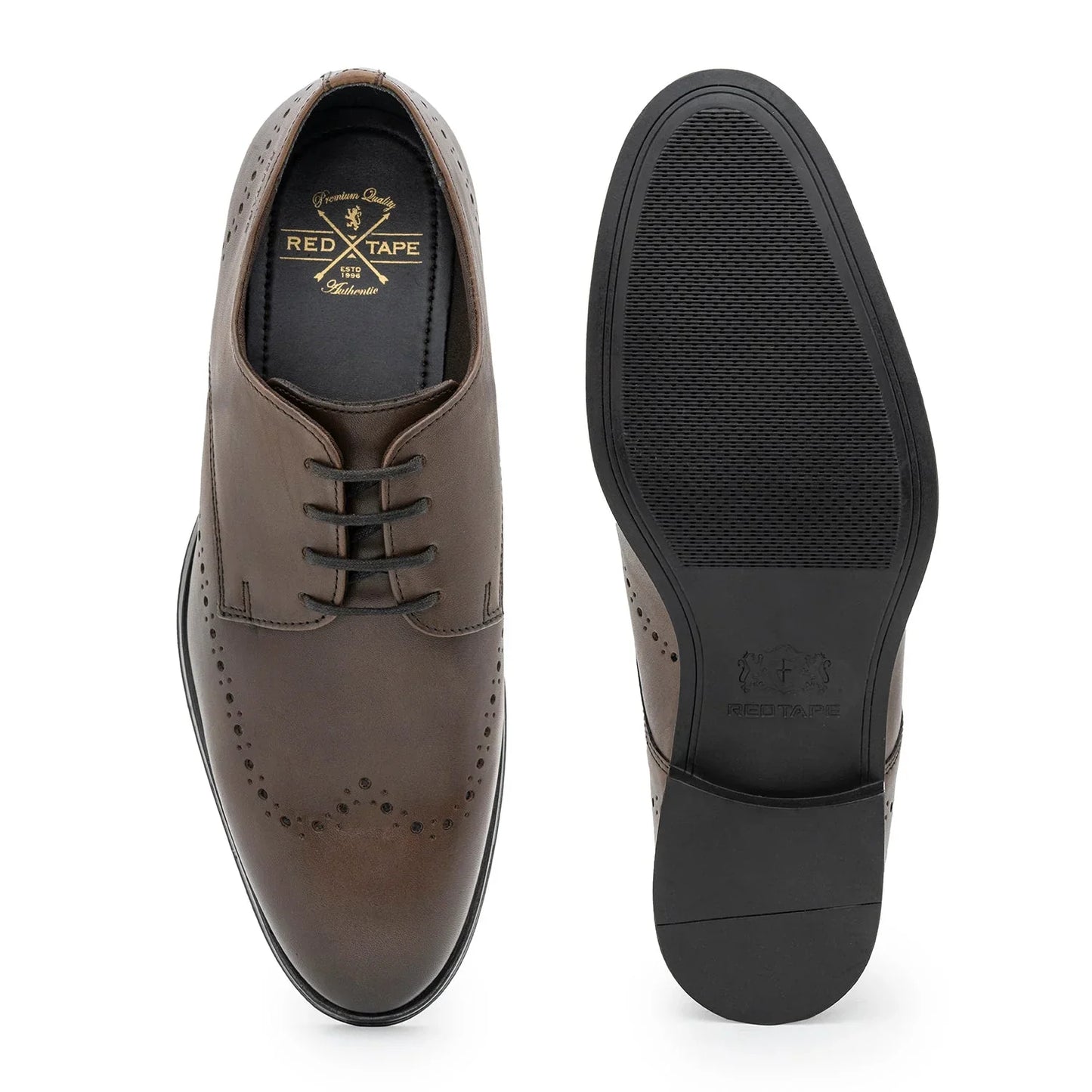 Red Tape Formal Derby Shoes for Men | Real Leather Shoes With Low-cut Pattern