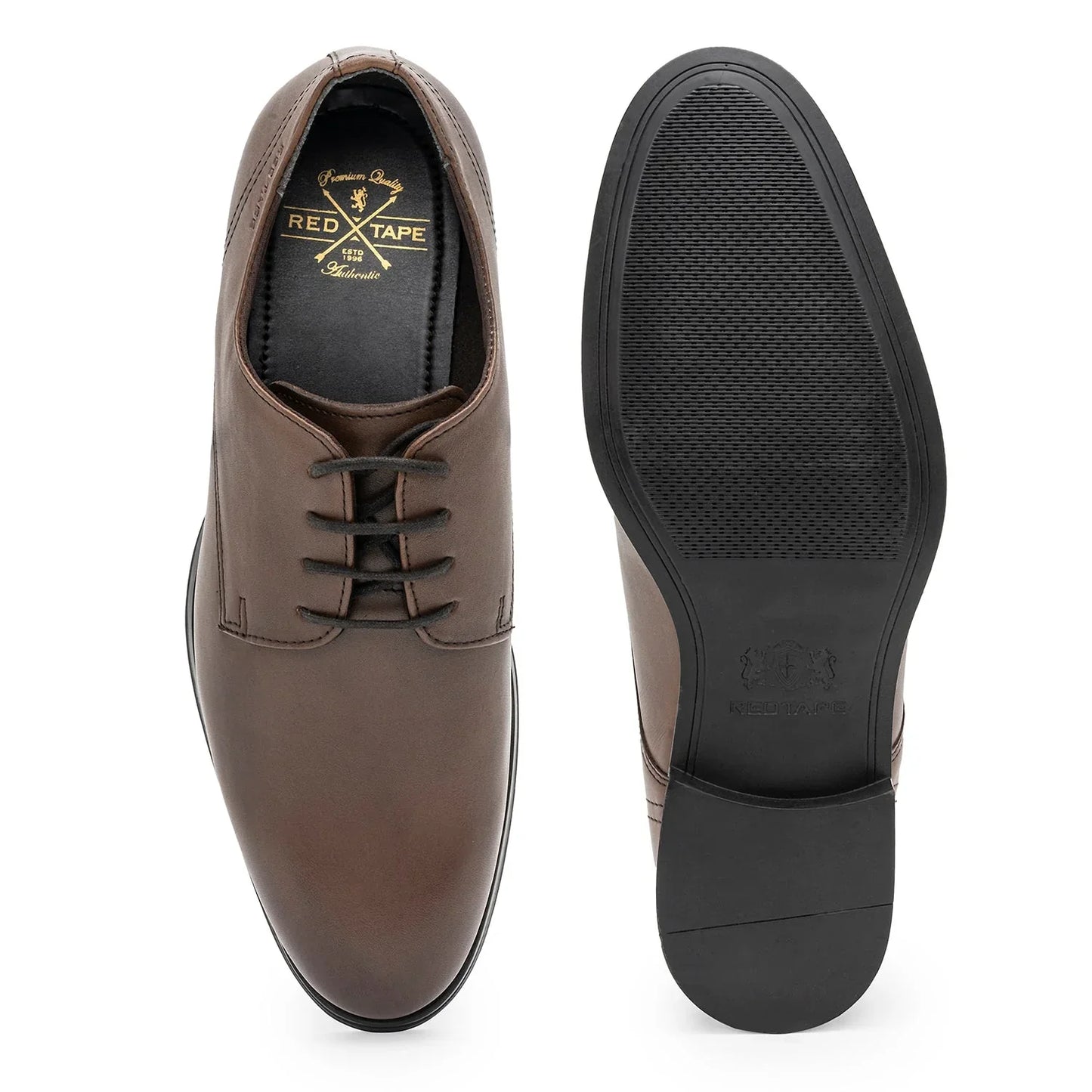 Red Tape Formal Derby Shoes for Men | Real Leather Shoes With Low-Cut Pattern