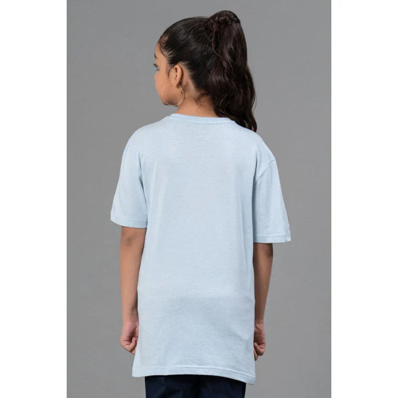 RedTape Unisex Kids T-Shirt- Best in Comfort| Cotton| Ice Blue Colour| Regular look| Round Neck pattern